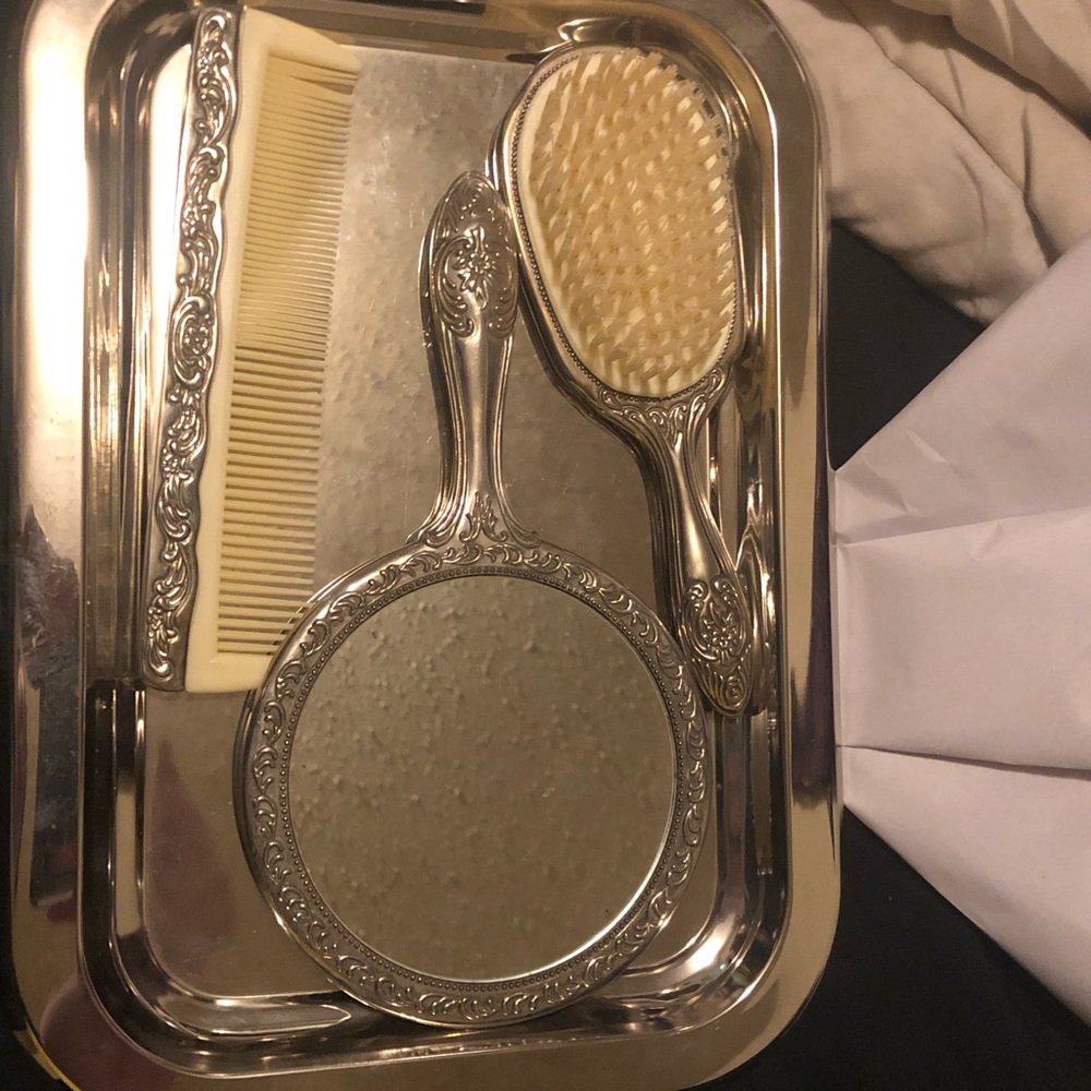 Vintage set 100 percent real silver very heavy as well